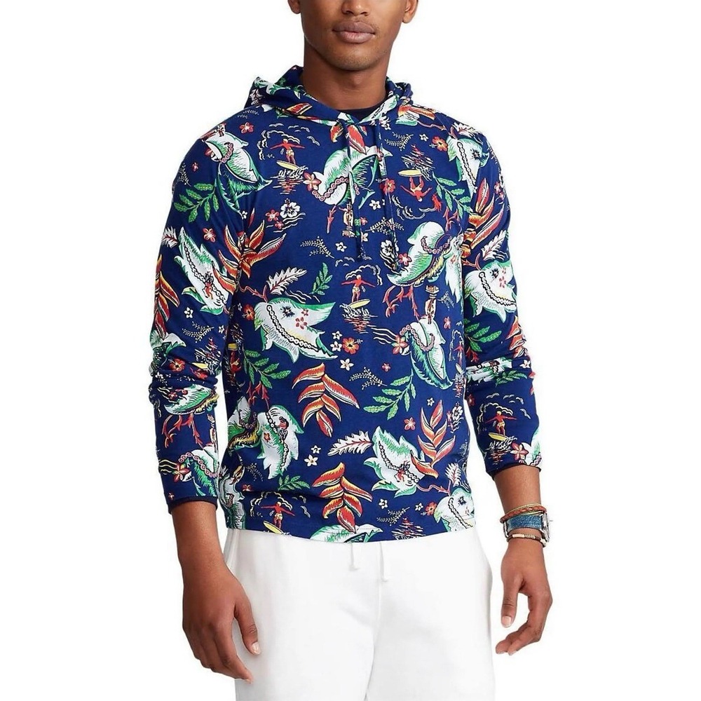 Polo Ralph Lauren‎ Men's Surfer Floral Hooded Jersey T-Shirt Size Large